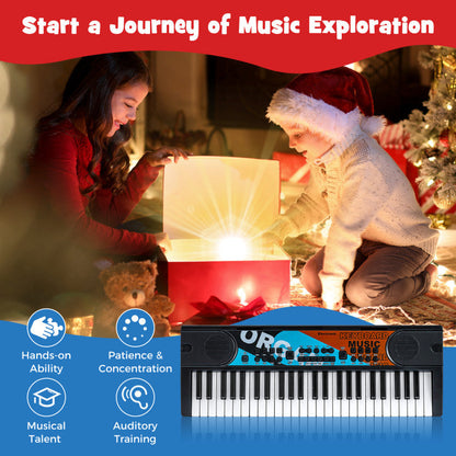 Kids Piano Keyboard 49 Keys Portable Electric Keyboard Piano with 8 Rhythms 8 Tones