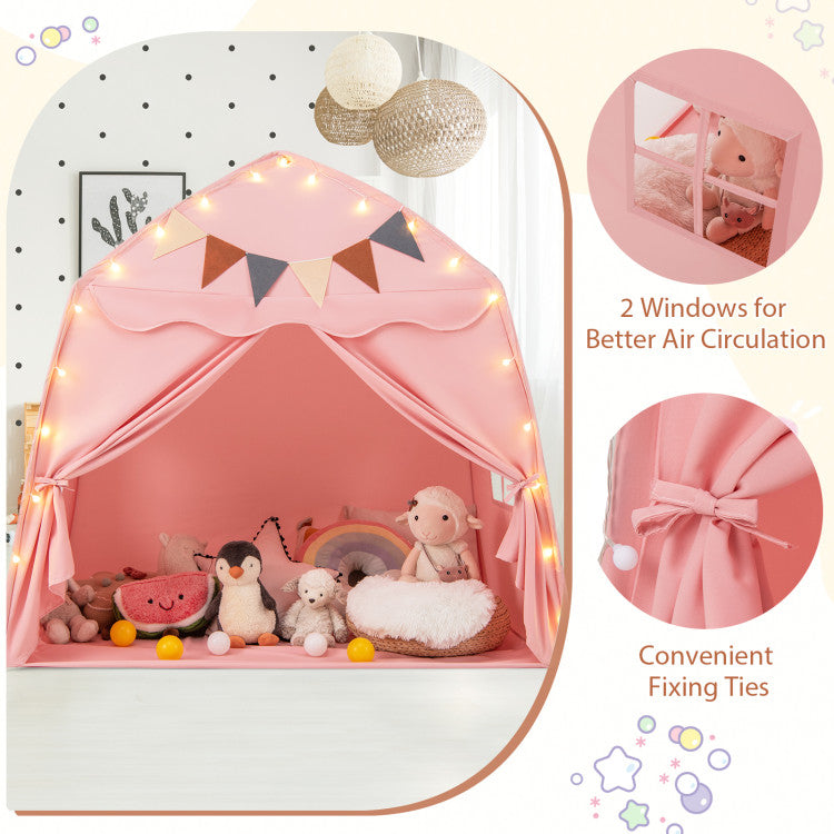 Kids Play Tent Bed Tent with String Lights Extra Large Playhouse Tent