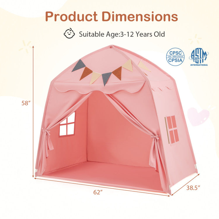 Kids Play Tent Bed Tent with String Lights Extra Large Playhouse Tent