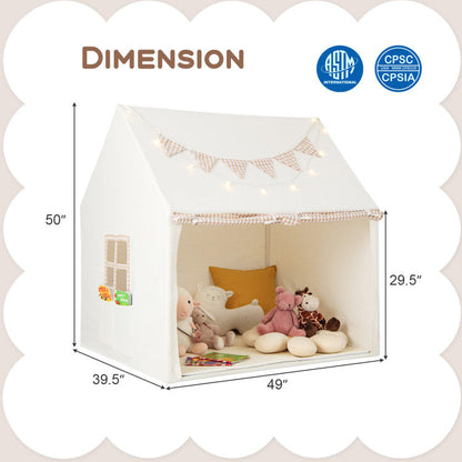 Kids Play Tent Large Playhouse with Padded Mat and 2 Breathable Windows