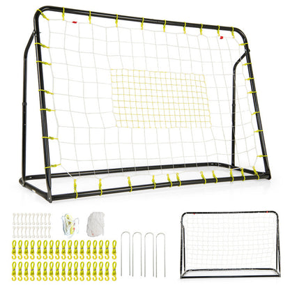 2-in-1 Kids Soccer Rebounder and Soccer Goal with Adjustable Height