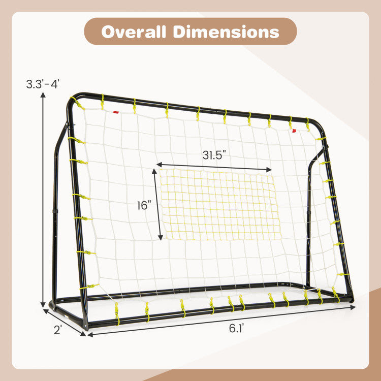 2-in-1 Kids Soccer Rebounder and Soccer Goal with Adjustable Height