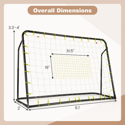 2-in-1 Kids Soccer Rebounder and Soccer Goal with Adjustable Height