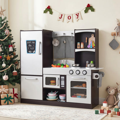 Kids Wooden Modern Kitchen Cooking Pretend Play Set