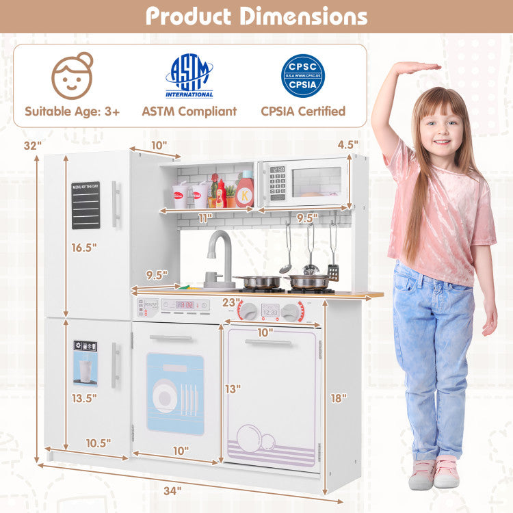 Toddler Pretend Play Kitchen Toy with Stove for 3+ Boys and Girls