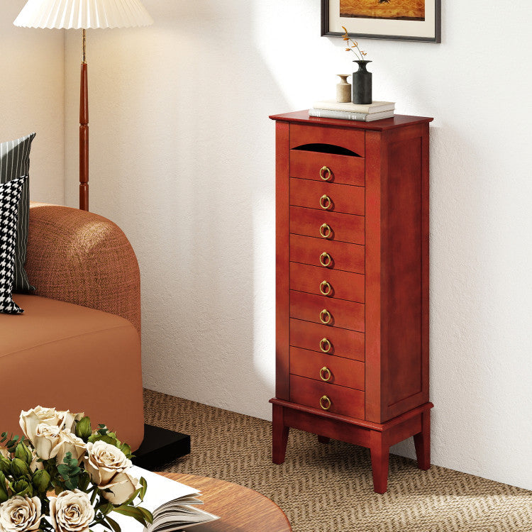 Large Capacity Jewelry Storage Cabinet with 9 Drawers