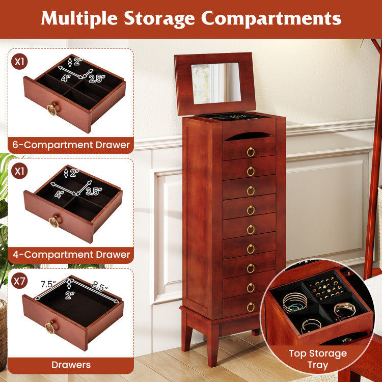Large Capacity Jewelry Storage Cabinet with 9 Drawers