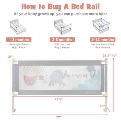 Vertical Lifting Baby Bed Rail with Lock