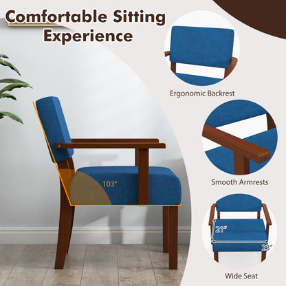 Wooden Frame Accent Chair Upholstered Living Room Chair