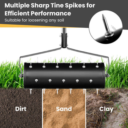18/21 Inch Manual Lawn Aerator with Detachable Handle