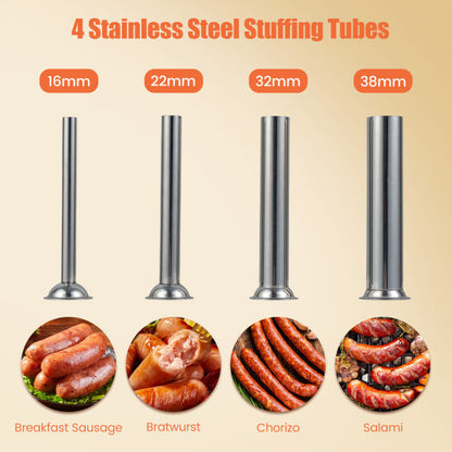 Manual Sausage Stuffer with 2 Speeds & 4 Stuffing Tubes for Commercial Home