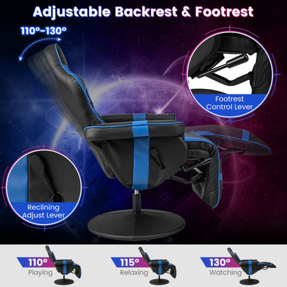 Massage Video Gaming Recliner Chair with Adjustable Height