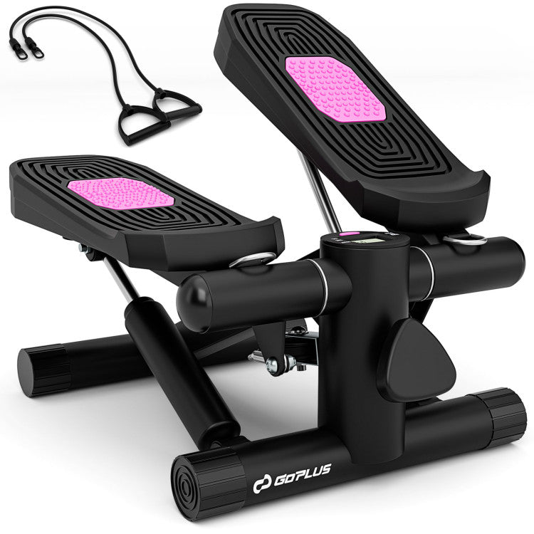 Mini Stepper with Resistance Bands and Adjustable Height for Exercise at Home
