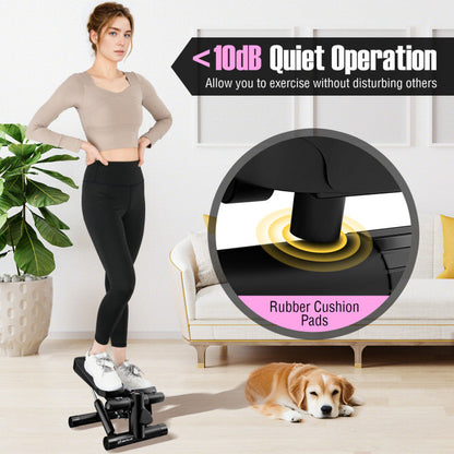 Mini Stepper with Resistance Bands and Adjustable Height for Exercise at Home