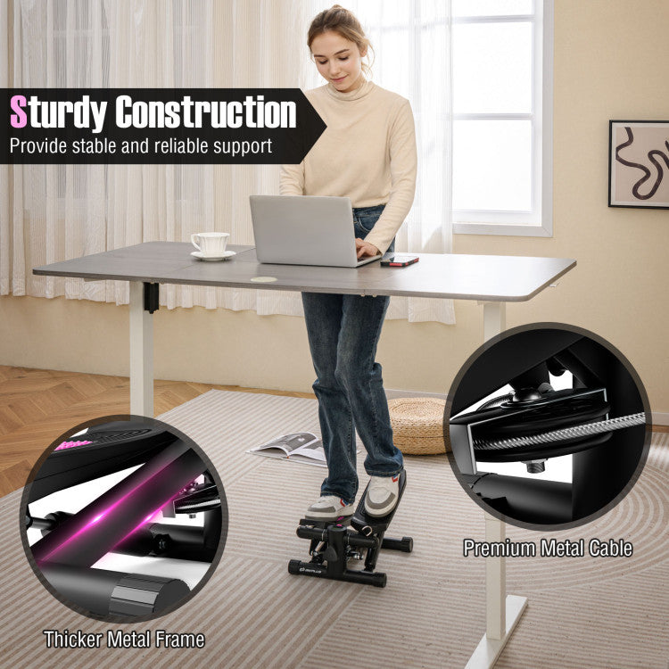 Mini Stepper with Resistance Bands and Adjustable Height for Exercise at Home