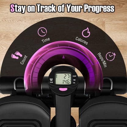 Mini Stepper with Resistance Bands and Adjustable Height for Exercise at Home