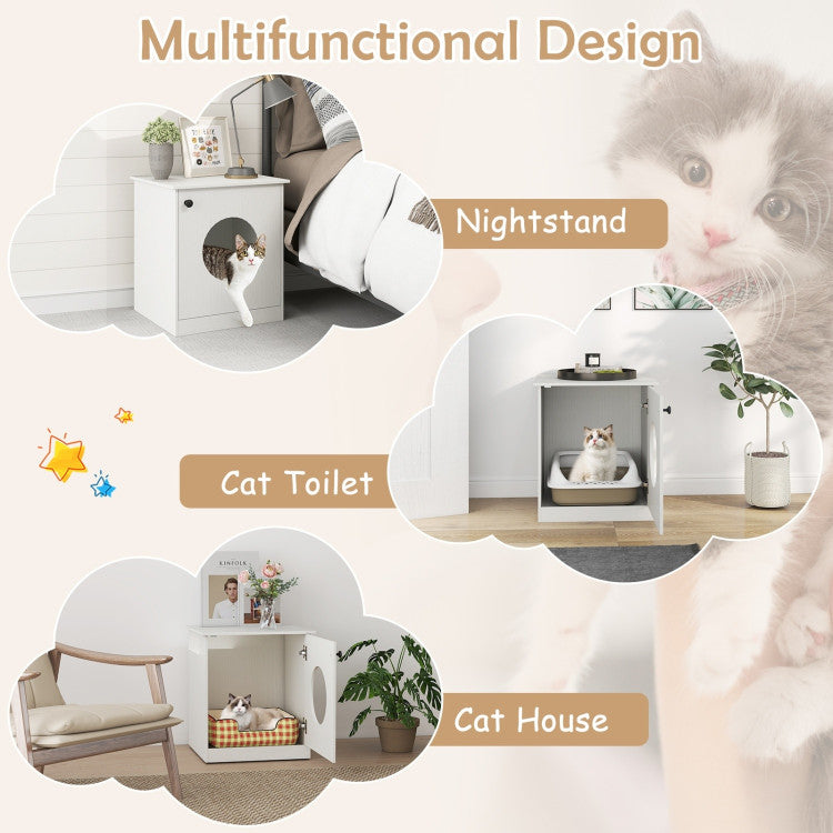 Modern Cat Litter Box Enclosure for Small to Large Cats