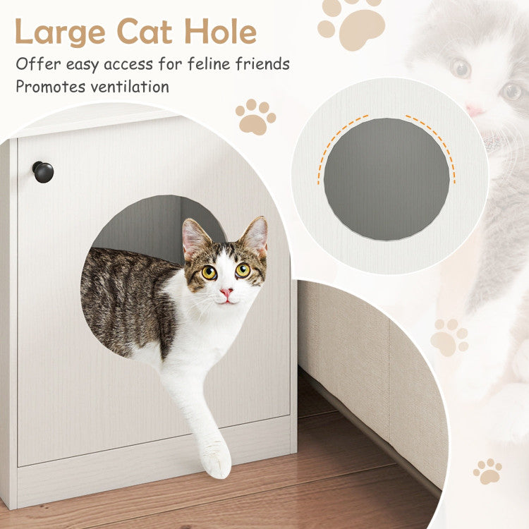 Modern Cat Litter Box Enclosure for Small to Large Cats
