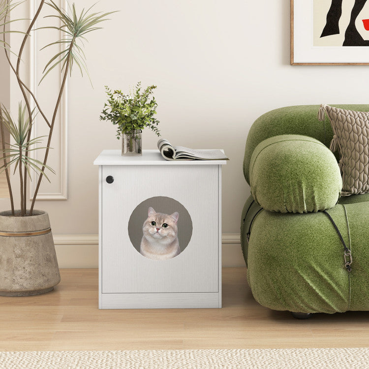 Modern Cat Litter Box Enclosure for Small to Large Cats