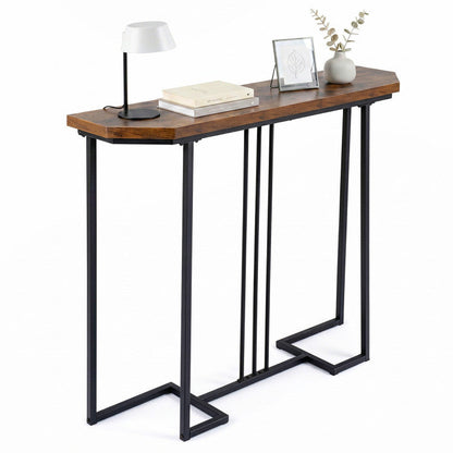 Modern Console Table Narrow Entryway Table with Metal Legs