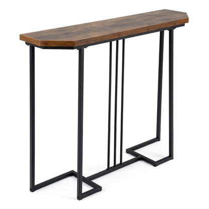 Modern Console Table Narrow Entryway Table with Metal Legs