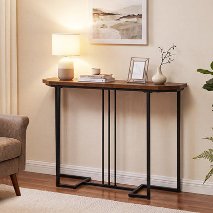 Modern Console Table Narrow Entryway Table with Metal Legs