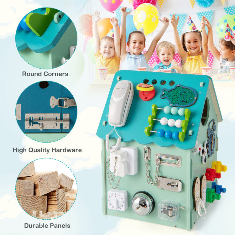 Montessori Play House with Sensory Games and Interior Storage Space