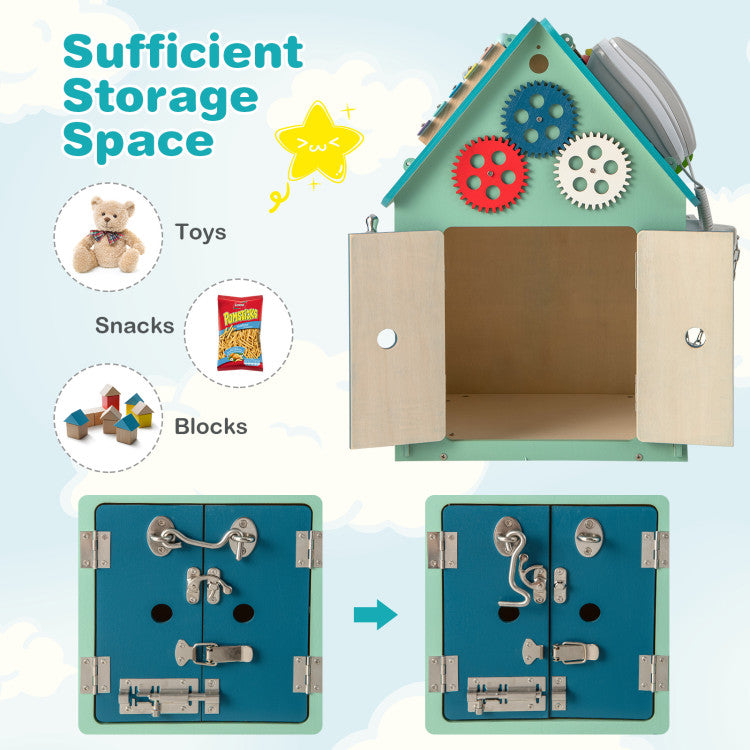 Montessori Play House with Sensory Games and Interior Storage Space