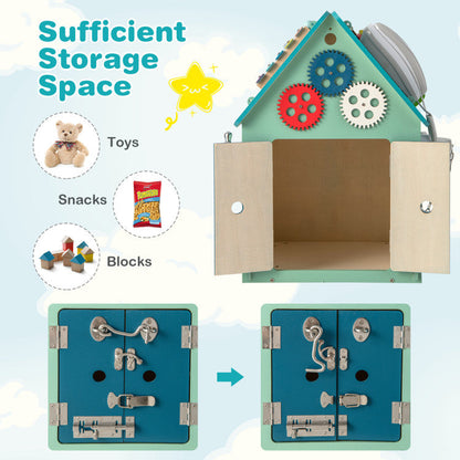 Montessori Play House with Sensory Games and Interior Storage Space