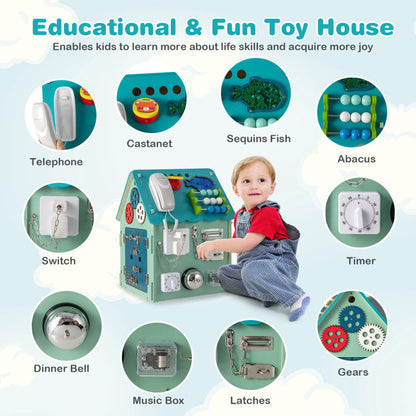 Montessori Play House with Sensory Games and Interior Storage Space