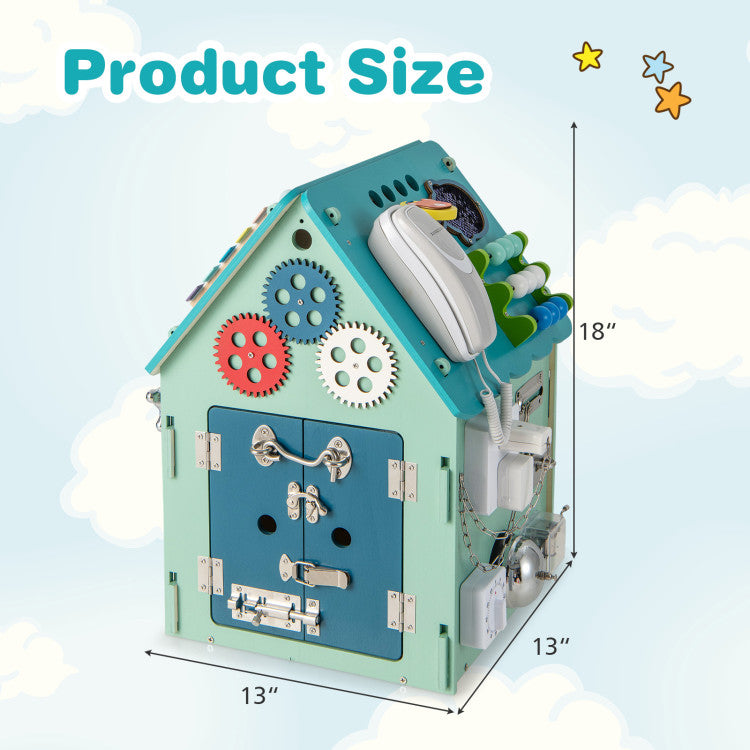 Montessori Play House with Sensory Games and Interior Storage Space