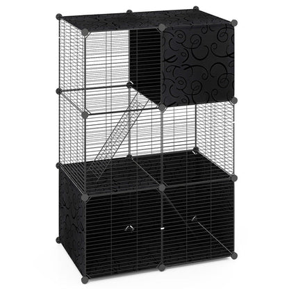 Multi-Level Cat Tower with 2-Door Condo and Hammock