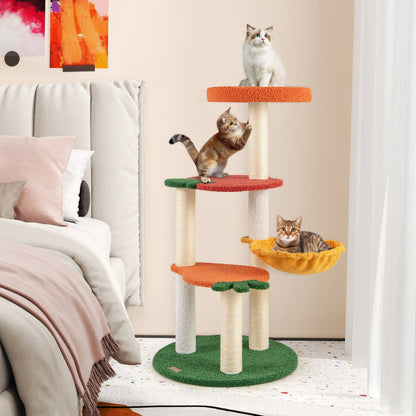 Multi-level Cat Tree Pet Activity Center with Fruit-shaped Platforms