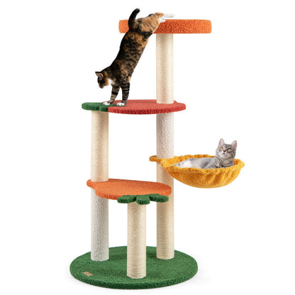Multi-level Cat Tree Pet Activity Center with Fruit-shaped Platforms