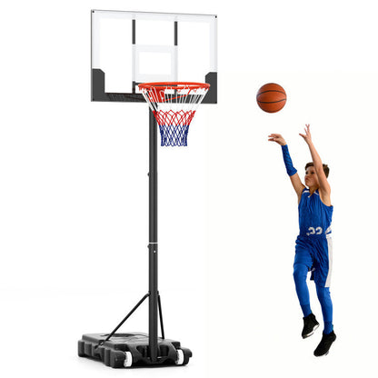 3.3-7 Feet Portable Adjustable Outdoor Kids Basketball Hoop Goal System