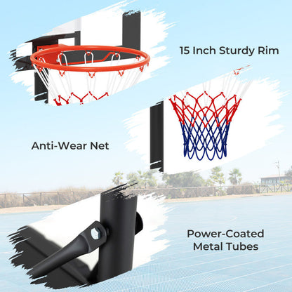 3.3-7 Feet Portable Adjustable Outdoor Kids Basketball Hoop Goal System