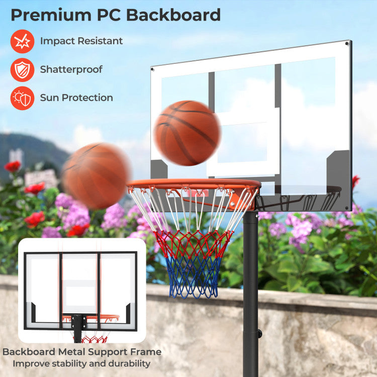 3.3-7 Feet Portable Adjustable Outdoor Kids Basketball Hoop Goal System
