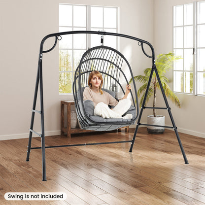 Outdoor Metal Swing Stand with 4 Support Bars and 2 Hanging Ways