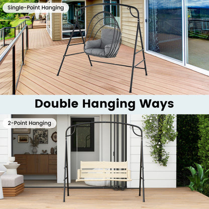 Outdoor Metal Swing Stand with 4 Support Bars and 2 Hanging Ways