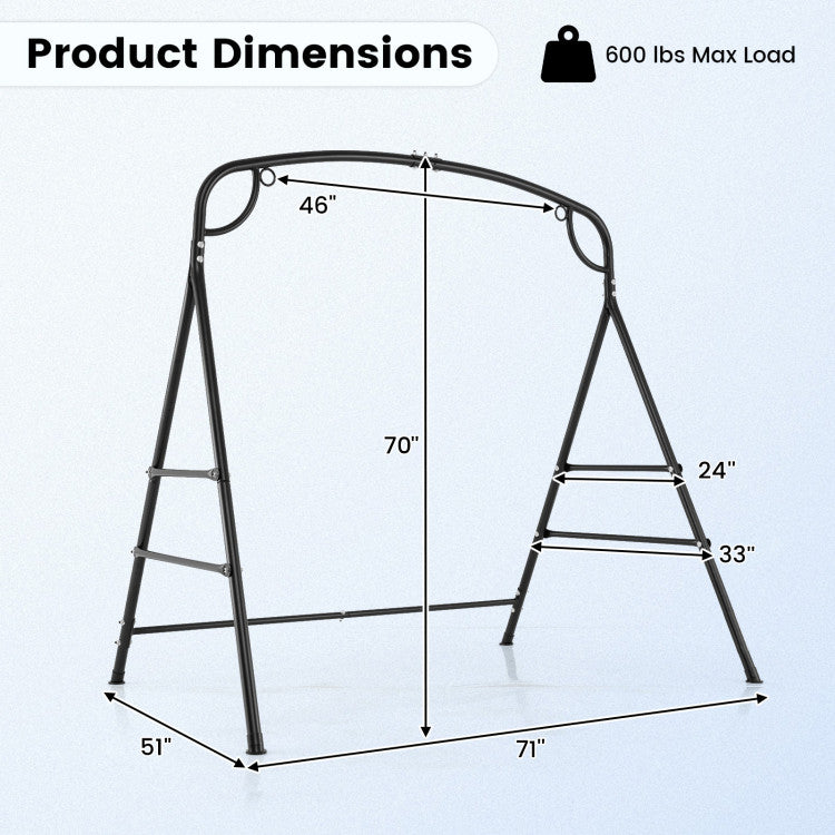 Outdoor Metal Swing Stand with 4 Support Bars and 2 Hanging Ways