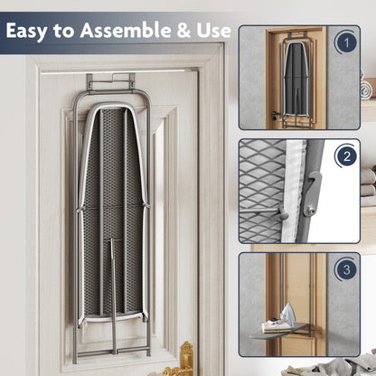 Over the Door Ironing Board Space-Saving Metal Hanging Ironing Board