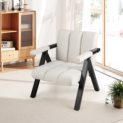 Oversized Accent Chair with Metal Frame and Armrests