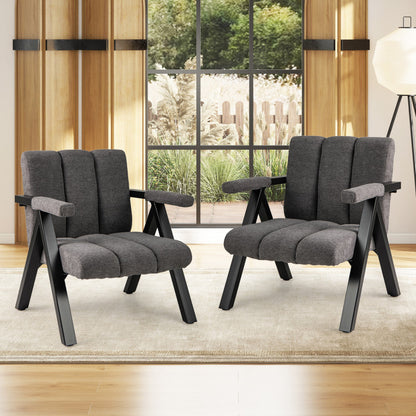 Oversized Accent Chair with Metal Frame and Armrests