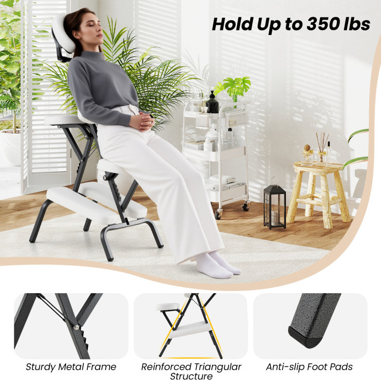 PU Leather Pad Travel Massage Chair with Thickened Sponge and Carrying Bag