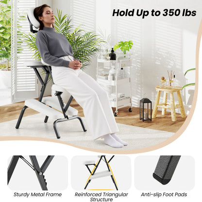 PU Leather Pad Travel Massage Chair with Thickened Sponge and Carrying Bag