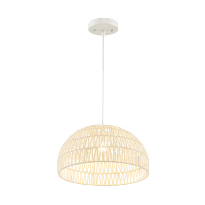 Farmhouse Rattan Pendant Lights with Adjustable Hanging Rope