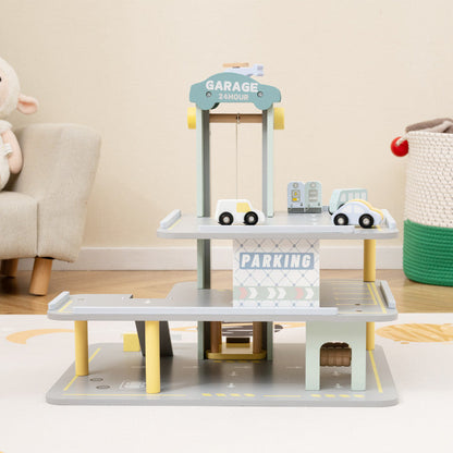 Parking Garage Playset with 4 Cars and Helicopter