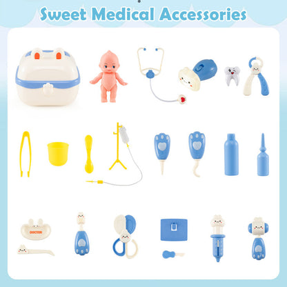 Play Doctor's Office Wood Medical Center Toy Set with Blackboard