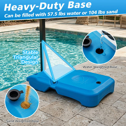 Pool Basketball Hoop with 3-Level Adjustable Height and Weighted Base