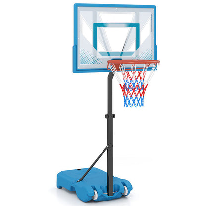 Pool Basketball Hoop with 3-Level Adjustable Height and Weighted Base